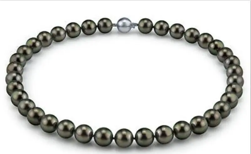 10-11mm natural tahitian peacock green pearl necklace 18inch (9.13) | Украшения и аксессуары