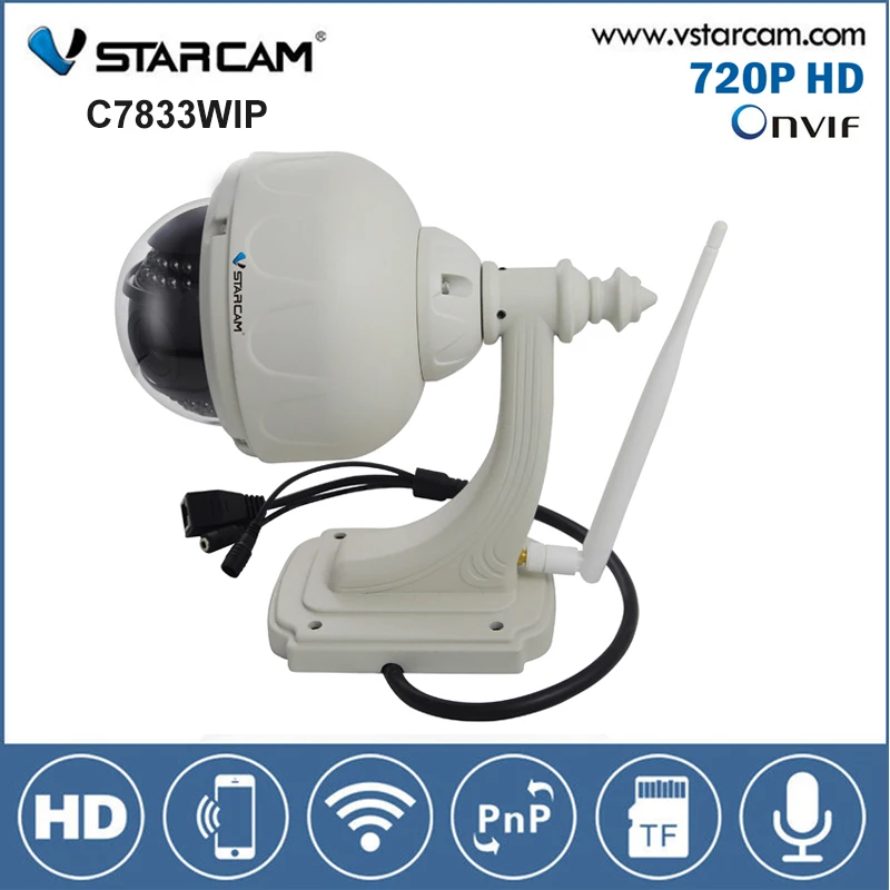Vstarcam C7833WIP WIFI IP Camera Outdoor Dome Wireless 1MP HD 720P Pan/Tilt IR Cut Security CCTV Camera support 128GB TF card