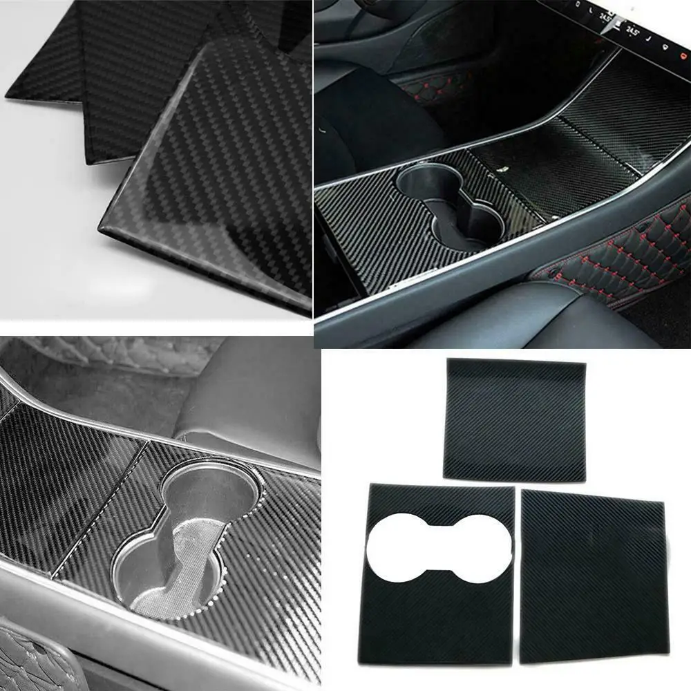 Для Tesla Model 3 Real Carbon Fiber Box панель управления эмблема наклейка шт|Наклейки для
