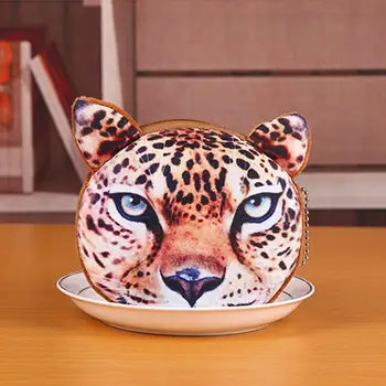 

3D 11*10.5cm Wallet Makeup Bag Pouch Gift Kawaii Bag Coin Purses Children Cute Lion Tiger Face Zipper Case Coin Kids Purse