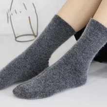Новые осенние и зимние, теплые, мягкие ручки, кроличьи волосы, чистый цвет, носки, женские носки, S181030