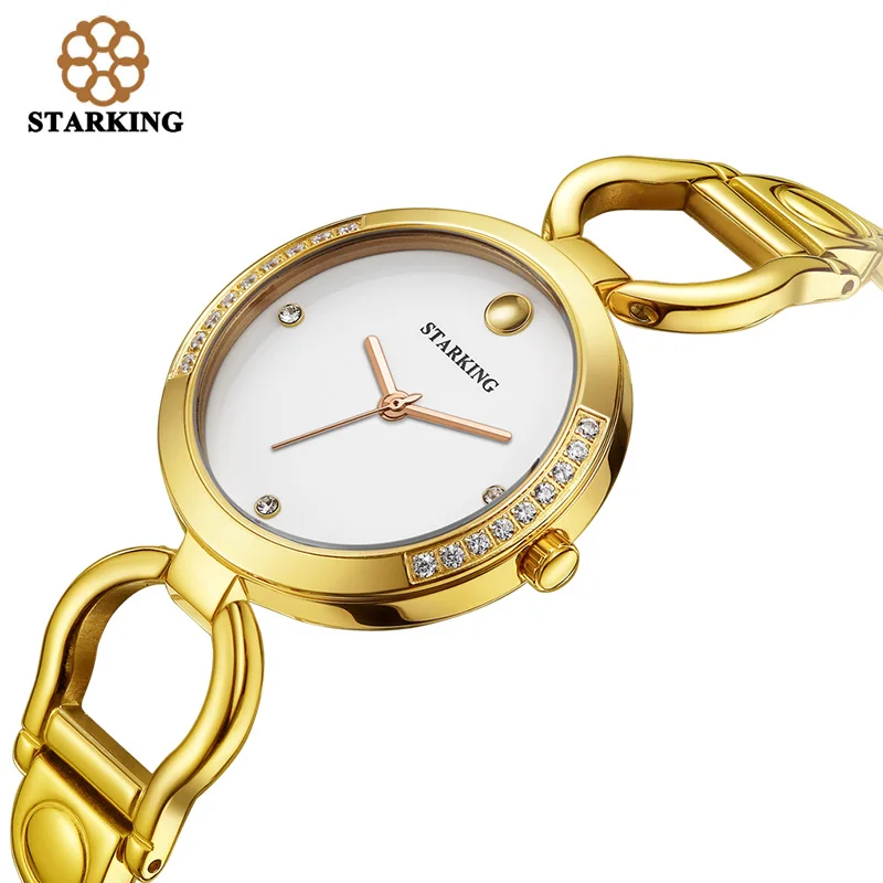 

STARKING Women Quartz Watch Full Steel Diamond Wristwatch Fashion Causual Ladies Watches Rose Gold Rhinestone Clock New Arrival