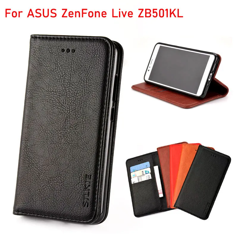 Роскошный чехол книжка для ASUS ZenFone Live ZB501KL винтажный кожаный без магнитов чехлы