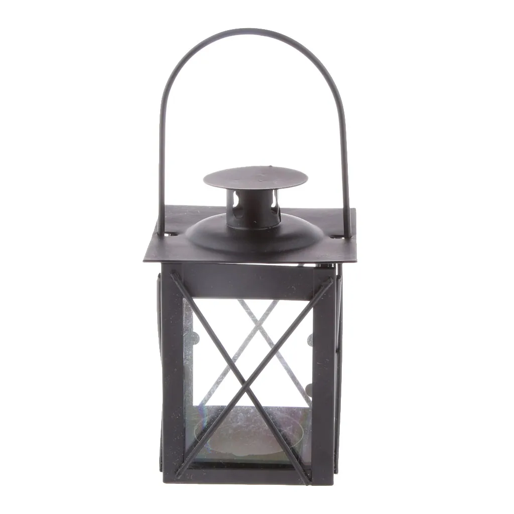 Hanging Tbaletop Stand Glass Lantern Candle Holder Garden Outdoor Tea
