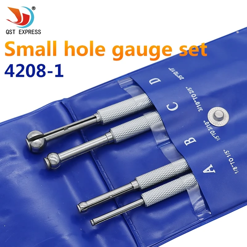 4 SMALL HOLE GAUGE Telescoping Gauges SET FULL BALL TYPE GAUGE 0.125