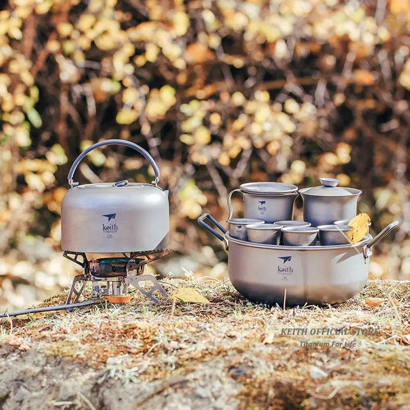 Keith titanio chino kongfu juego de té de lujo portátil taza acampar al aire libre senderismo Vasos y copas ultraligero sólo 570G ti3900