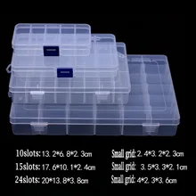 Plastikowe gorące oferty 10/15/24 slotów komora Slot organizator przechowywanie koraliki dostosuj pudełko do przechowywania biżuterii