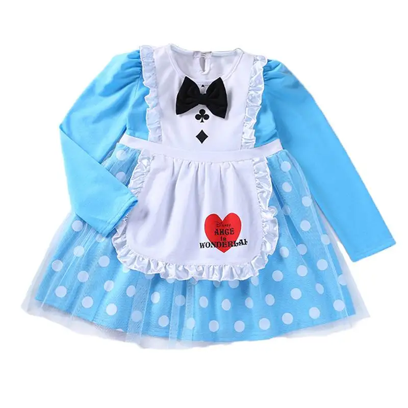 

Autumn Girl Dress Snow White Polka Dot Cartoon Halloween Performance Long Sleeve Dress Children Clothing 2-6 Years E812