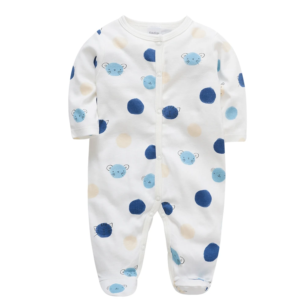 Kavkas/комплект из 2 предметов; брендовый Детский комбинезон с длинными рукавами; детская пижама из хлопка Одежда для новорожденных мальчиков с принтом медведя vestidos muje