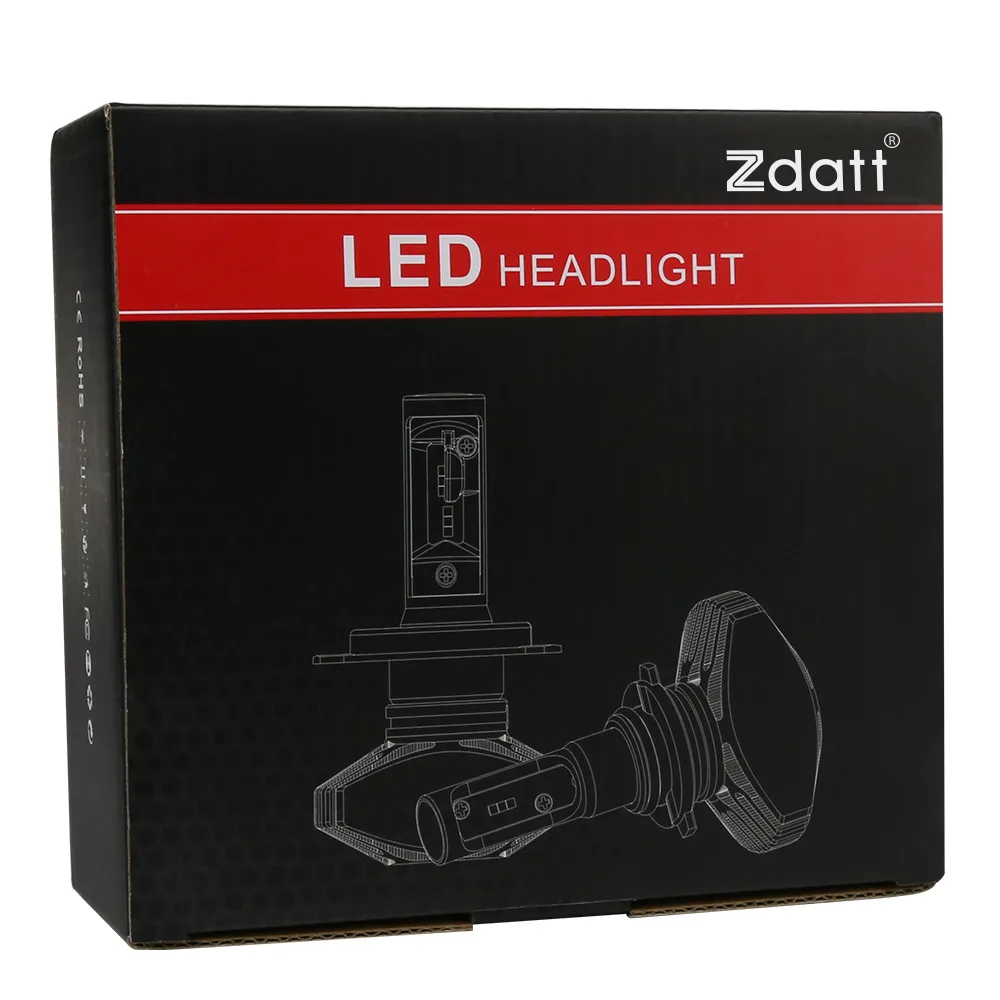 Zdata H7 лампы H11 светодиодные Автомобильные фары H4 Led H1 HB3 9005 Led H3 9006 HB4 фары лампы 24 в 12 В автомобили 6000 К CSP 80 Вт 8000 лм/комплект