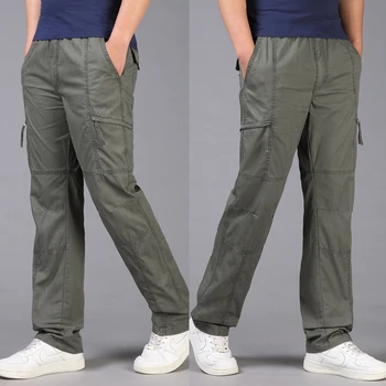 

Plus size men cargo pants Military M-6XL Solid Baggy Loose Elastic waist Cotton Sweatpants Casual Pants Trousers Large hiphop