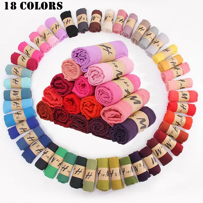 

2019 Multicolor High Quality Cotton Candy Color Soft Shawl Female Literary Pure Color Linen Muslim Hijabs Scarfs 20Colors Cape
