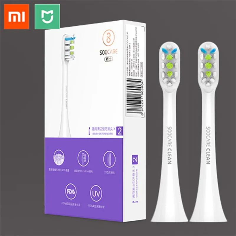 

Xiaomi Soocare X3 2PCS SOOCAS White Replacement Electric Toothbrush Head For SOOCAS / Xiaomi Mijia SOOCARE X3 Brush Head