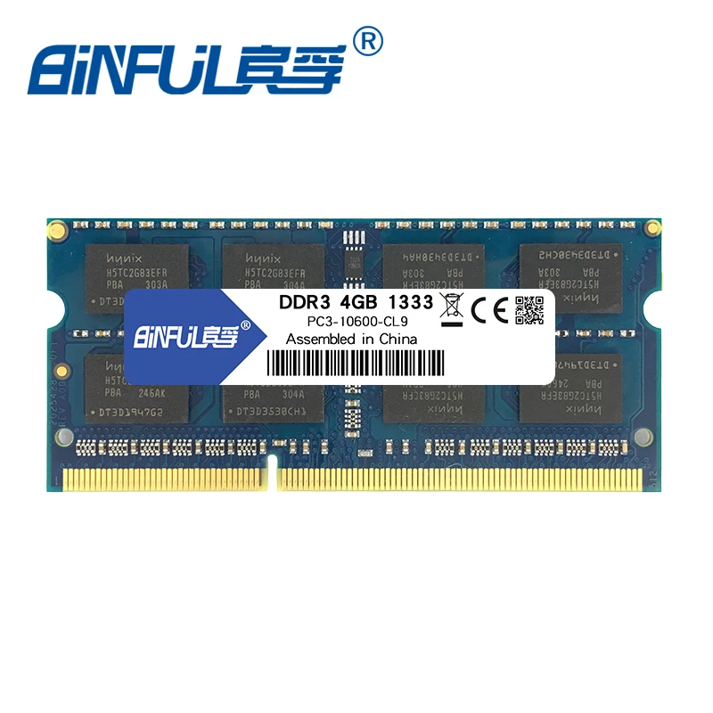 Binful DDR3 4 Гб 1333/1066/1600 МГц PC3-10600 8500 12800 оперативной памяти для ноутбука ноутбук Memoria sodimm пожизненная Гарантия