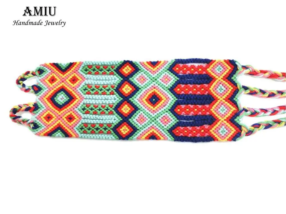 AMIU, ручная работа,, Популярный пользовательский бренд, браслет, большое плетение, Бразильская богема, широкий веревочный браслет и браслеты для женщин и мужчин - Окраска металла: 1