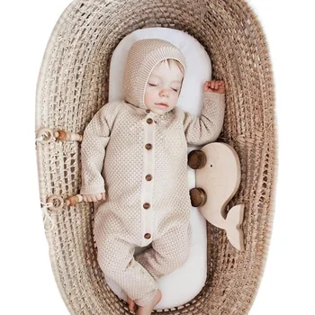 

Autumn Winter Baby Clothes Newborn Boys Girls Solid Knitted Long Sleeve Rompers Toddler Kids Jumpsuit Wear Infant Kids Overalls