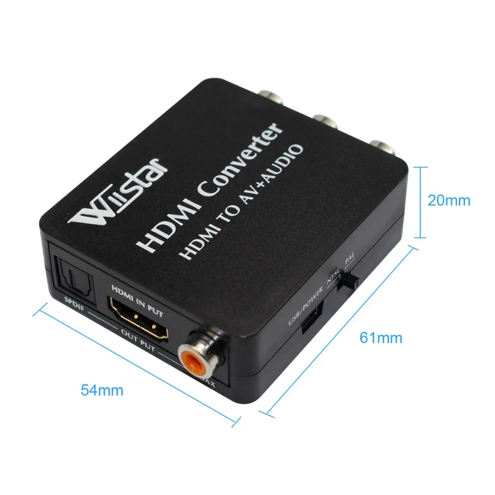 HDMI to AV RCA HDMI2AV HDMI to Spdif Coaxial converter adapter  WS-Z13C -1200