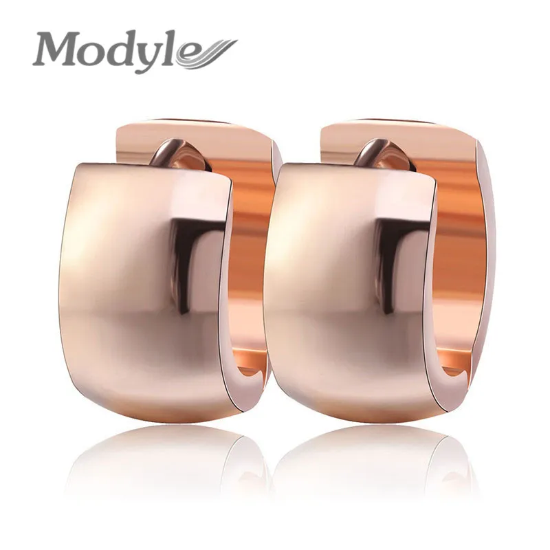 

Modyle 2019 New Fashion High Polished Rose Gold Color 316L Stainless Steel Cute Earrings for Women Accessories