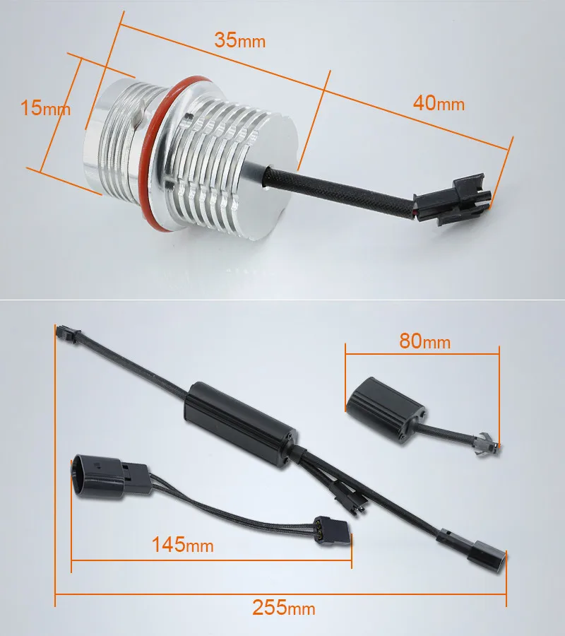 2x120 W 4000LM светодиодный фар ангельские глазки лампы маркер Canbus ERROR FREE для BMW E87 E60 E63 E65 E66 X5 E53 E39