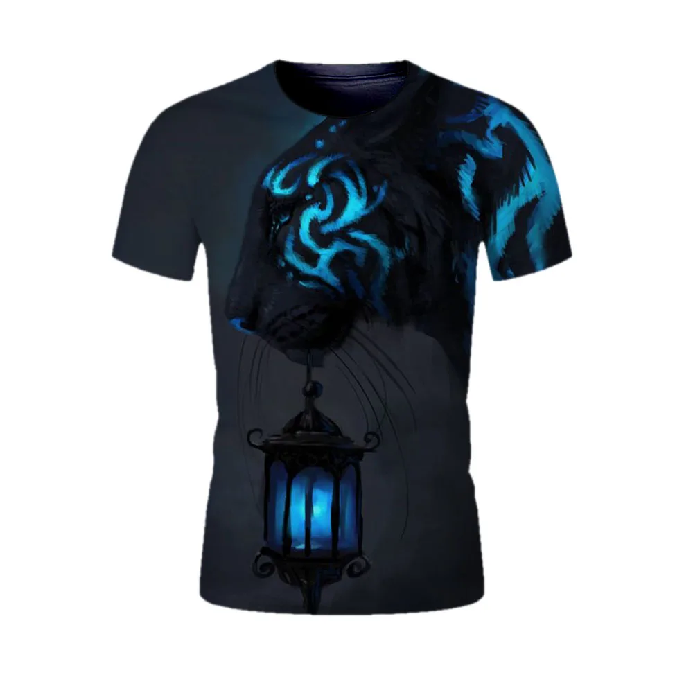 Животные 3D Волк Лев печати футболки для мужчин/женщин футболка крутая