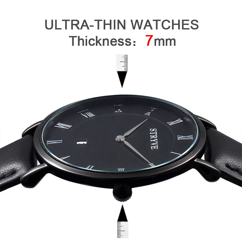 

Business Men Quartz Wristwatches Ultra-thin 7mm Fashion Male Clock Waterproof Leather Watch Female Watches Free Shipping Sale