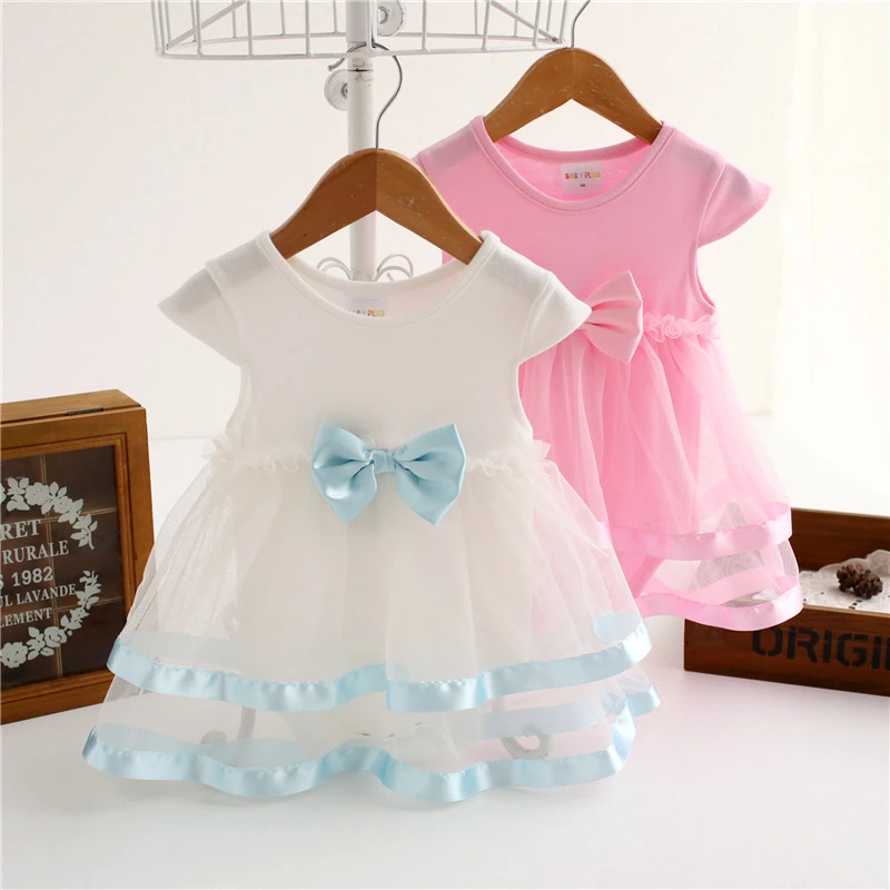 2017-New-Female-Bow-Summer-Baby-Clothes-Girl-Dress-Jumpsuit-Elegant-Princess-Tulle-Gown-Event-Lolita-Style-Knee-length-Mesh-3