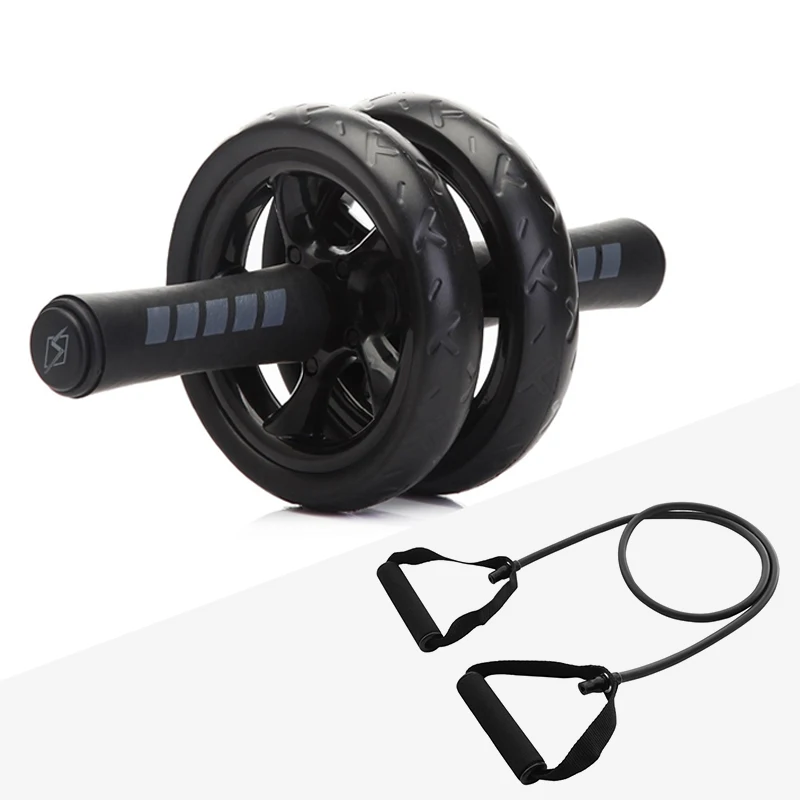 No Noise Abdominal Wheel Elastic Resistance Bands Set Keep Fit Wheels