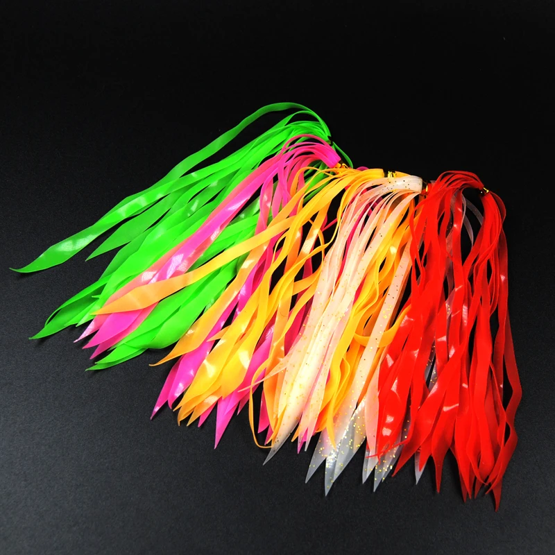 50 p Lumineux Silicone Serpentins Rouge Orange Vert Rose Jupes Silicone pour Spinnerbait Buzzbait caoutchouc Jig appats Calamar Jupes (lot de 50)