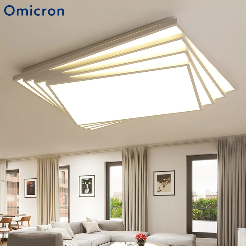 

Omicron Modern Black and White LED Ceiling Lights Creativity Acrylic Bedroom Light Remote Control Living Room Decoration Lamp