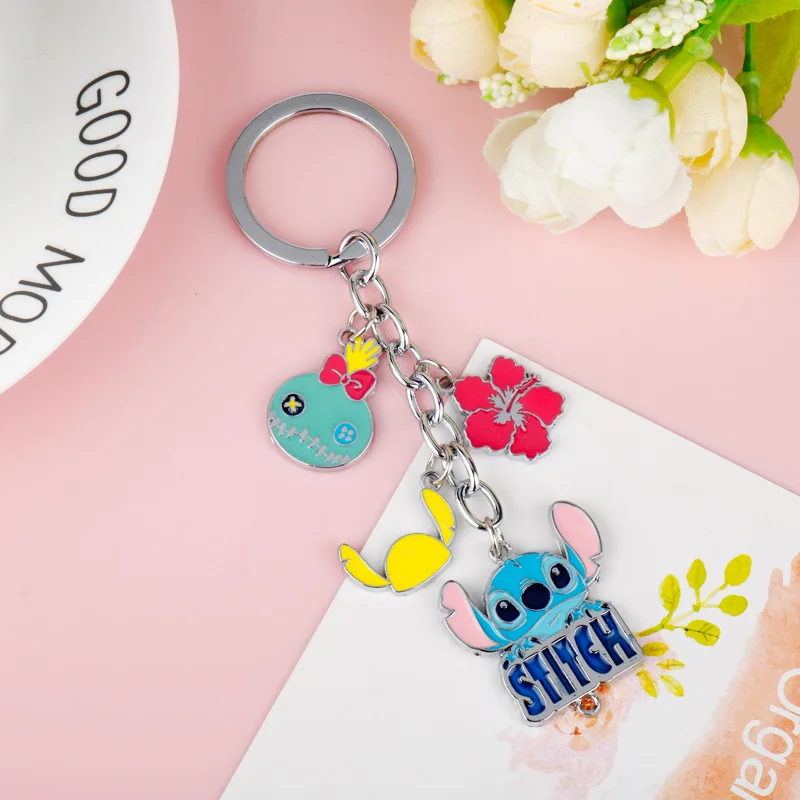

Stitch Alien Cartoon Key ring accessories Enamel small gift fashion Delicate lovely keychain car ainmal key chain