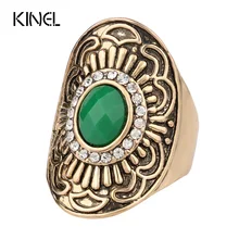 More Styles Can Choose A Combination Of Midi Rings Sets Plated Ancient Gold Bohemia Crystal Jewelry Mosaic Resin Anillos