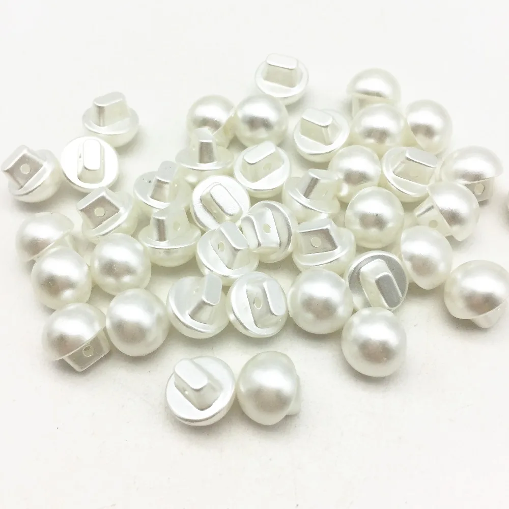 100pcs 10mm Pearl White Buttons Dress Sweater Round Fancy Button Sewing Accessories For