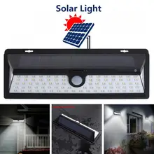 Открытый Водонепроницаемый 90 светодиодный 2835 SMD белый солнечный Мощность PIR датчик движения настенный светильник с 3 различными режимами светильник ing