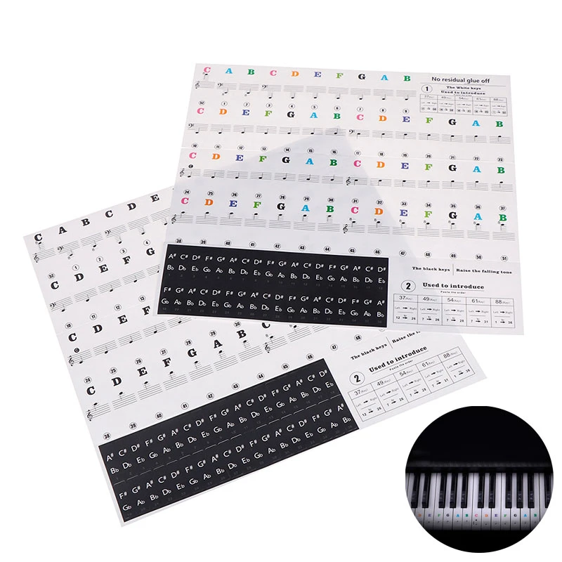 キーステッカーピアノスターヴ音楽デカールラベルノートステッカー 49 54 61 キー電子ピアノキーボードの音名ステッカー ピアノ Aliexpress
