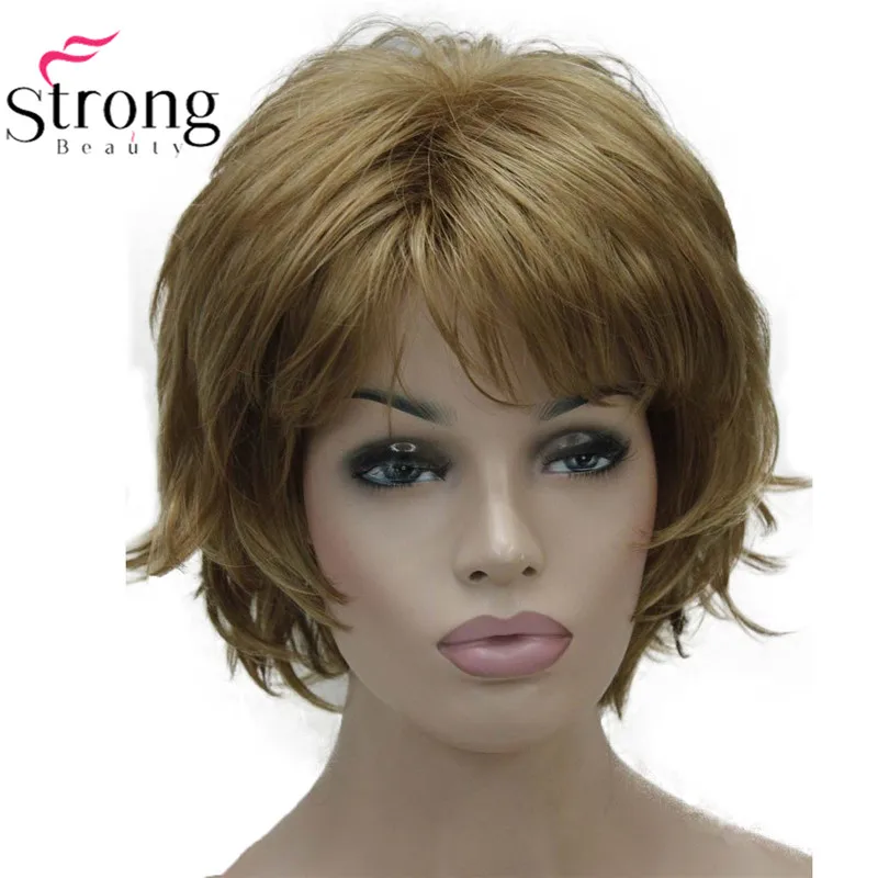 StrongBeauty блонд короткий флип-ап, мягкий и полный синтетический парик выбор цвета