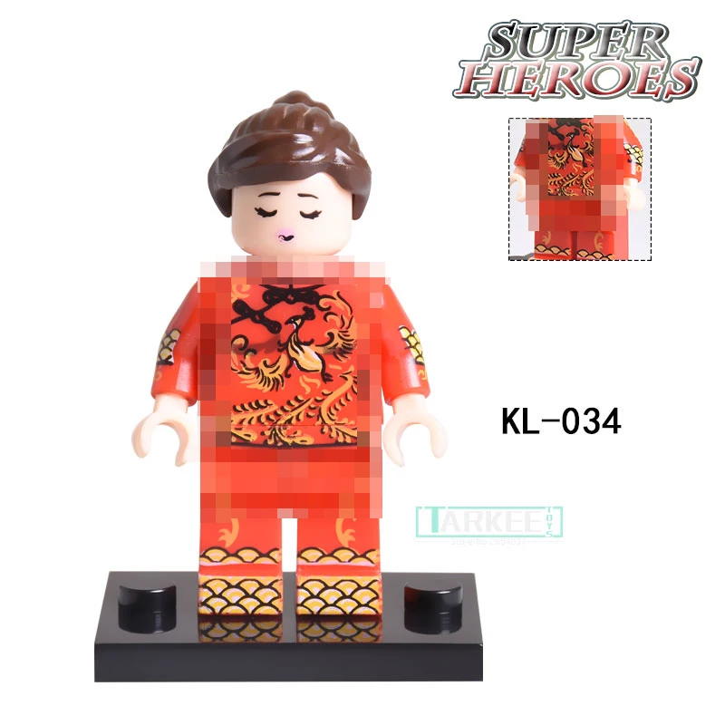 Один Конструкторы Super Heroes kl034 Невеста DIY Рисунок Тан костюм китайский Свадебные