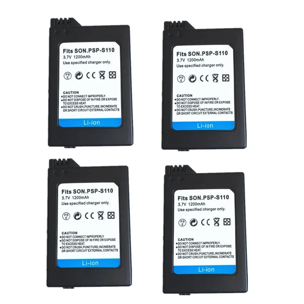 4 шт. 1200 мА/ч, S110 Батарея для Playstation PSP2000 2001 2002 2003 2004 2005 2006 2008 3000 3001 3002 3003 3004 3005 3006 3008