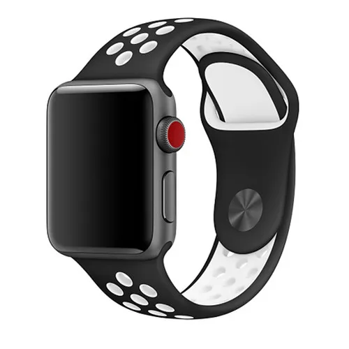 Ремешок для apple watch 42 мм 38 мм силиконовый браслет correa iwatch 5 4 3 2 44 мм 40 мм спортивный браслет pulseira аксессуары для apple watch - Цвет ремешка: black white
