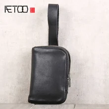 AETOO голова воловьей кожи Мини Монета Пакет кожаный маленький ключ карты мужской и женский общий
