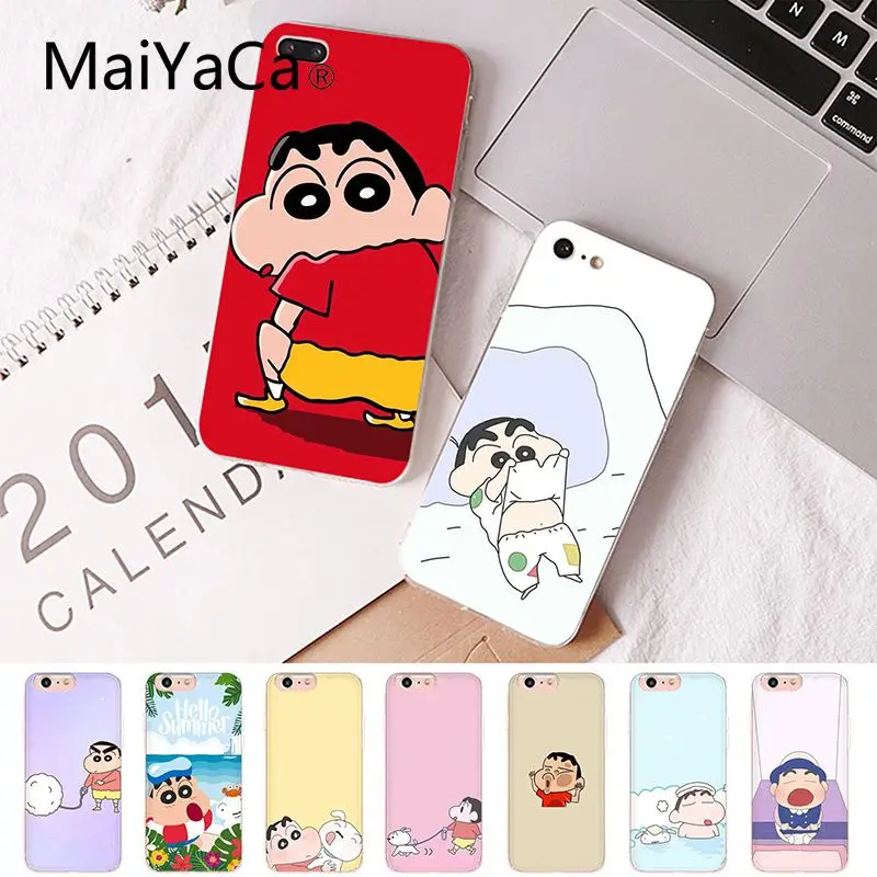 

Maiyaca Cartoon Crayon Shin-chan Transparent Soft Shell Phone Cover for iPhone 8 7 6 6S Plus X XS MAX 5 5S SE XR Cover