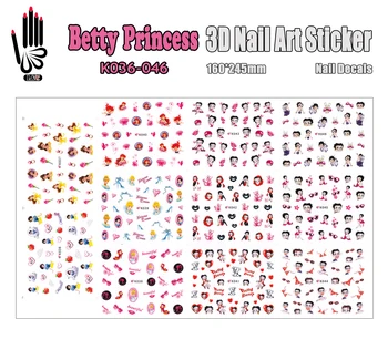 

3D Nail Art K036-046 Betty Princess 3d Nail Art Sticker Decal for DIY Nail Decoration(11 DESIGNS IN 1)
