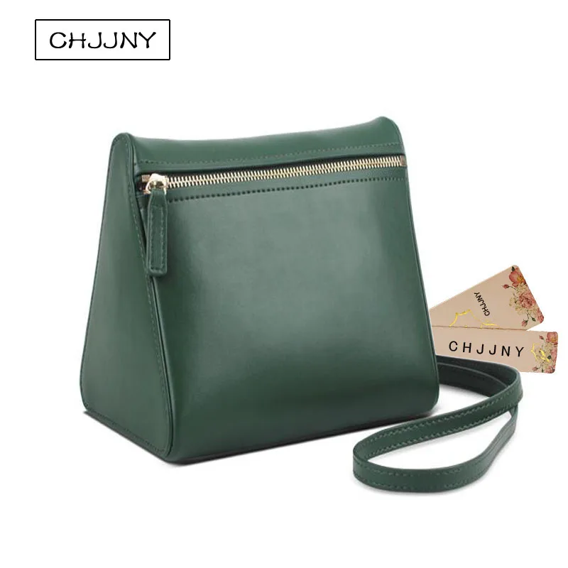 

CHJJNY Korean new simple style genuine leather customized vintage women single shoulder messenger bags