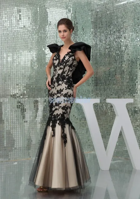 brides maid maxi long plus size long design couture V-neck with jacket appliques mermaid evening gown mother of the bride dress 1
