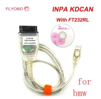 Лучшее качество INPA K+ CAN для bmw Диагностический кабель зеленый PCB inpa K DCAN USB интерфейс сканер кодера считыватель с FT232RL чип - Цвет: for bmw inpa kcan