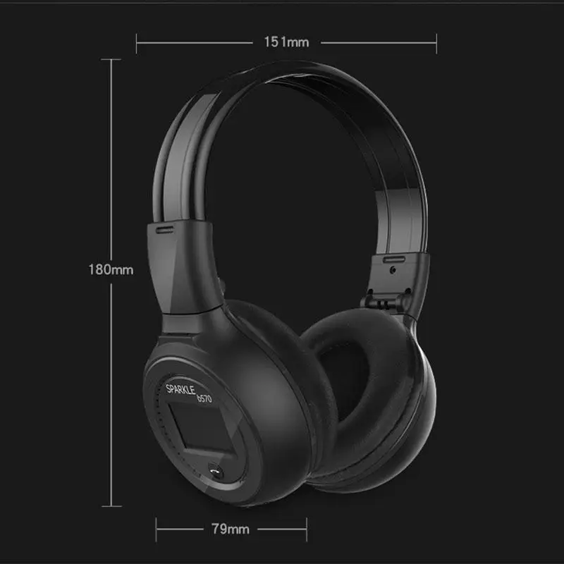 

Cordless Headphone FM Radio Wireless Bluetooth Foldable Headset LCD Displayer Big Earphone sluchatka+Mic for iPhone Samsung