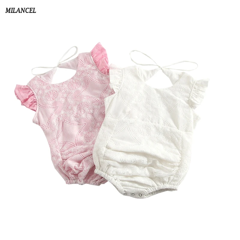 

MILANCEL 2018 Summer Baby Clothing Sleeveless Baby Girls Bodysuits Princess Girls Bodysuits Lace Girls Clothes