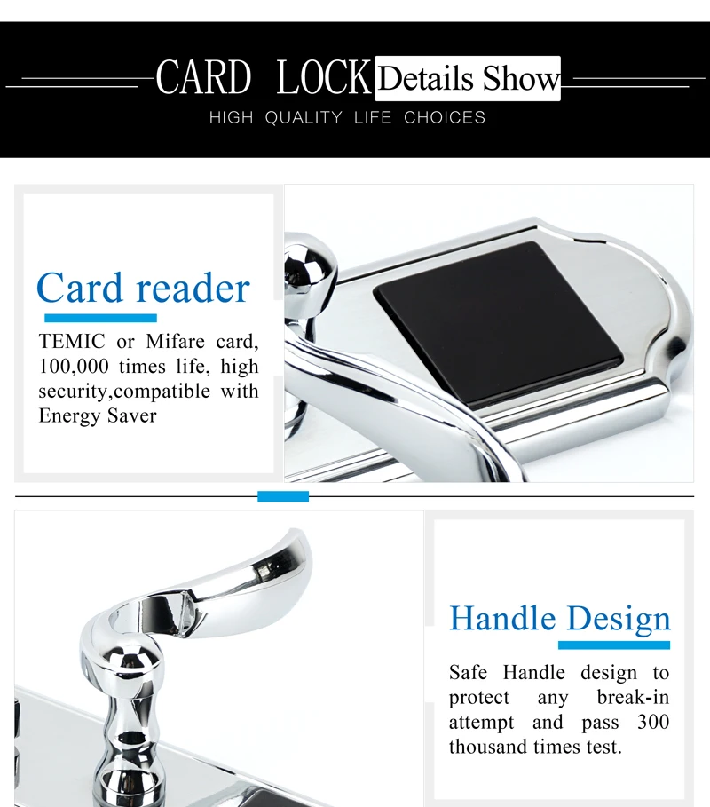 RFID Card Smart Lock Digital Keyless Intelligent Electronic Hotel Lock Door