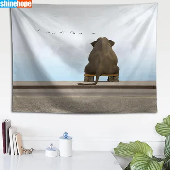 

Custom Animals Elephant large tapestry wall hanging tapestry home decoration rectangle bedroom wall art tapestry 140X250cm