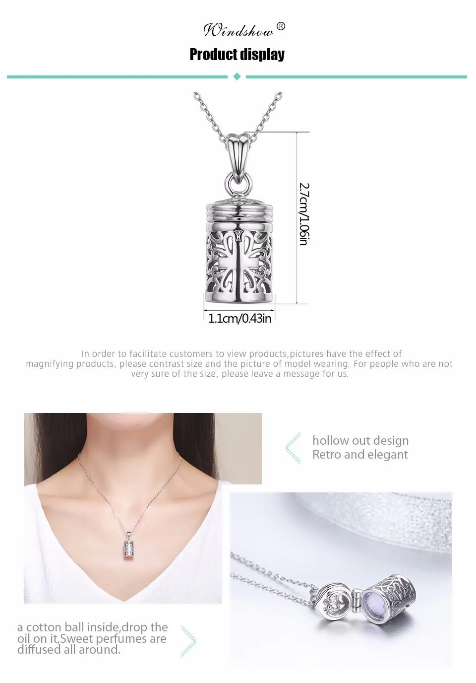 Hollow Out Filligree Cross perfume Bottle Essential Oil Diffuser Necklace Women Pingente Necklaces& Pendants Gold Color Jewelry