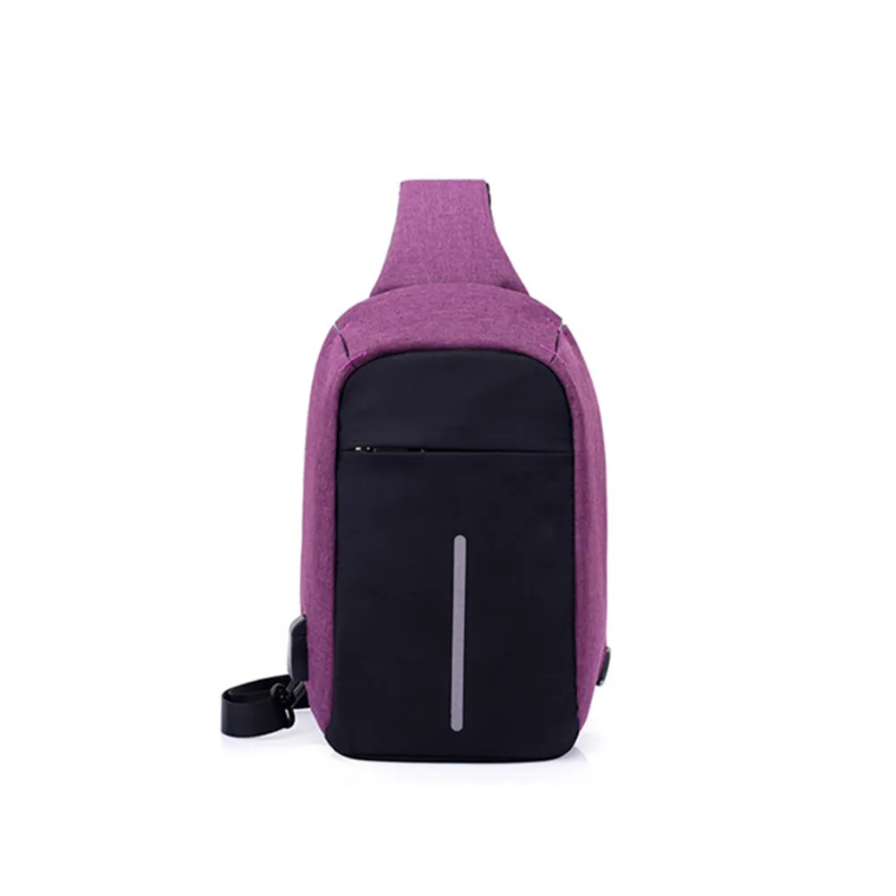 Aelicy, Новое поступление, сумки через плечо для женщин и мужчин, противоугонная нагрудная сумка, летняя, короткая, для путешествий, мессенджеры, сумка, водоотталкивающая, сумка на плечо - Цвет: Фиолетовый